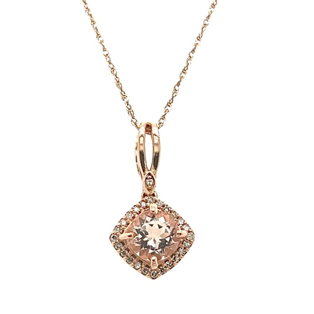 Imperial Topaz/Morganite Diamond Necklace